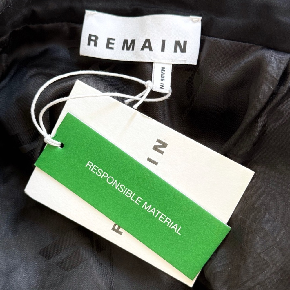REMAIN BIRGER CHRISTENSEN BLACK GRAY WHITE TASJA LEATHER TRIM TWEED MINI SKIRT - Picture 7 of 11